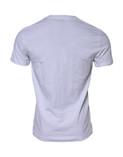 White Cotton Logo Patch Crew Neck T-shirt