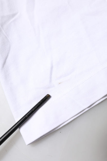 White Cotton Logo Patch Crew Neck T-shirt