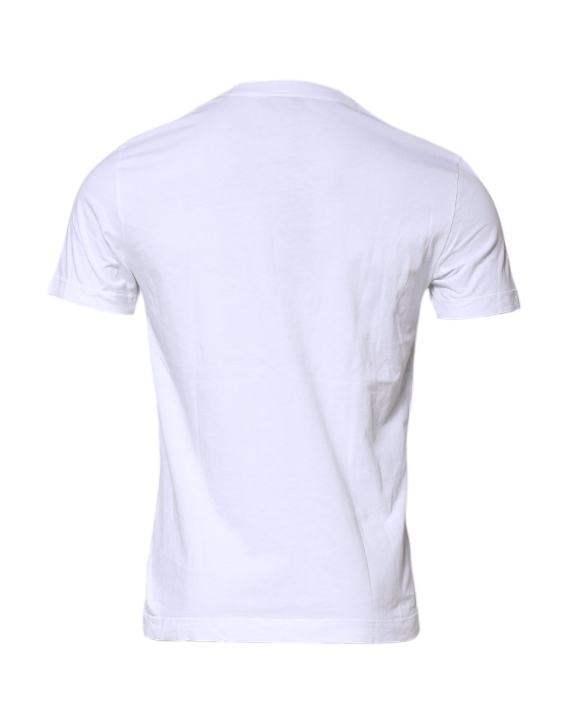 White Cotton Men Crew Neck Tee T-shirt