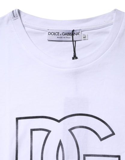 White DG Logo Print Short Sleeves T-shirt