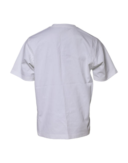 White Logo Embellish Short Sleeves T-shirt