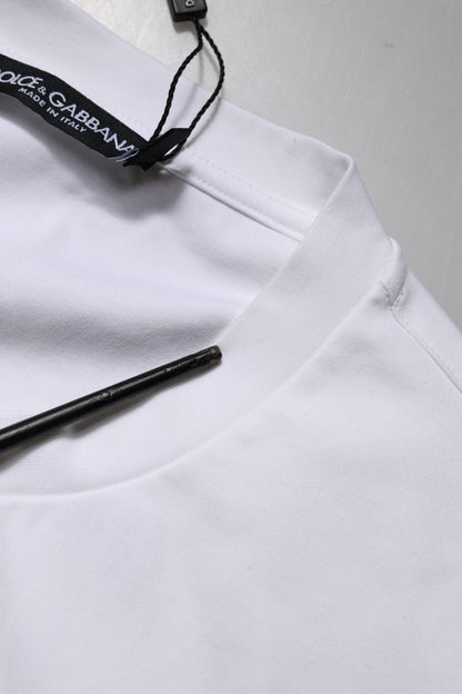 White Logo Embellish Short Sleeves T-shirt