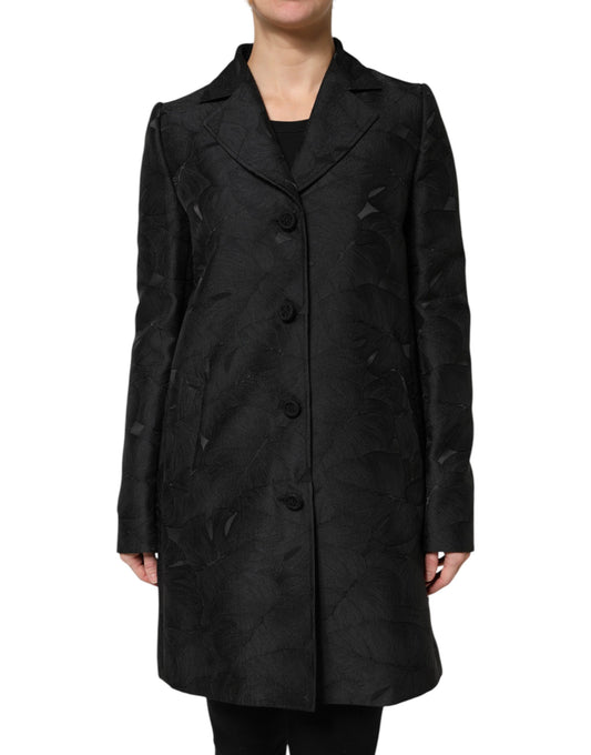 Black Single Breasted Trench Coat Jacket
