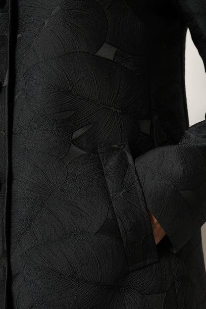 Black Single Breasted Trench Coat Jacket