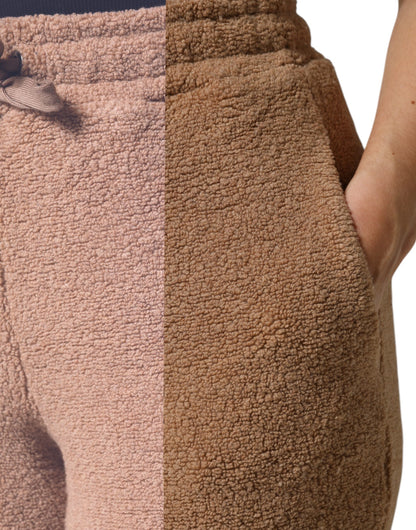 Brown Logo Plaque Sweatpants Straight Pants