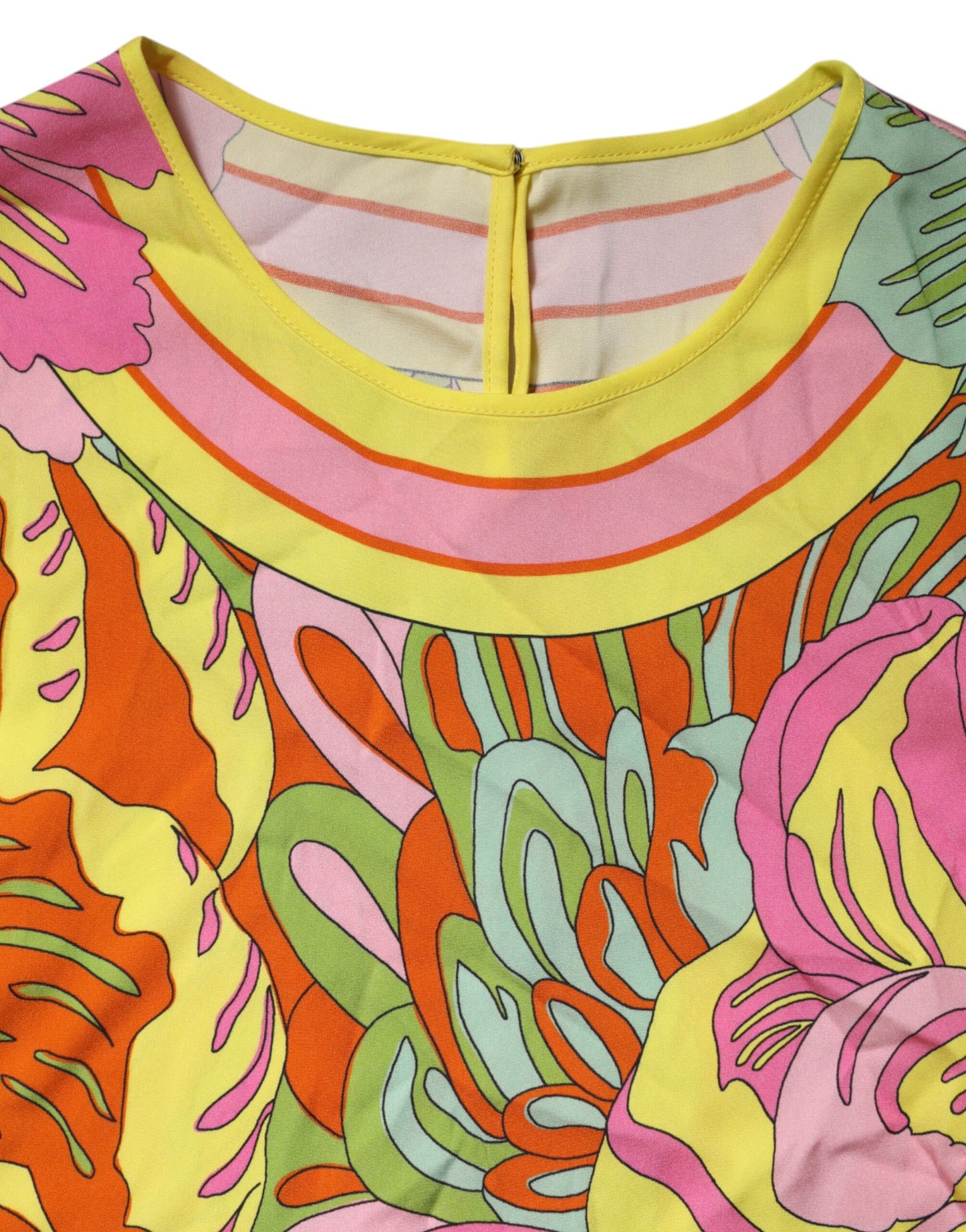 Multicolor Floral Round Neck Sleeveless Top