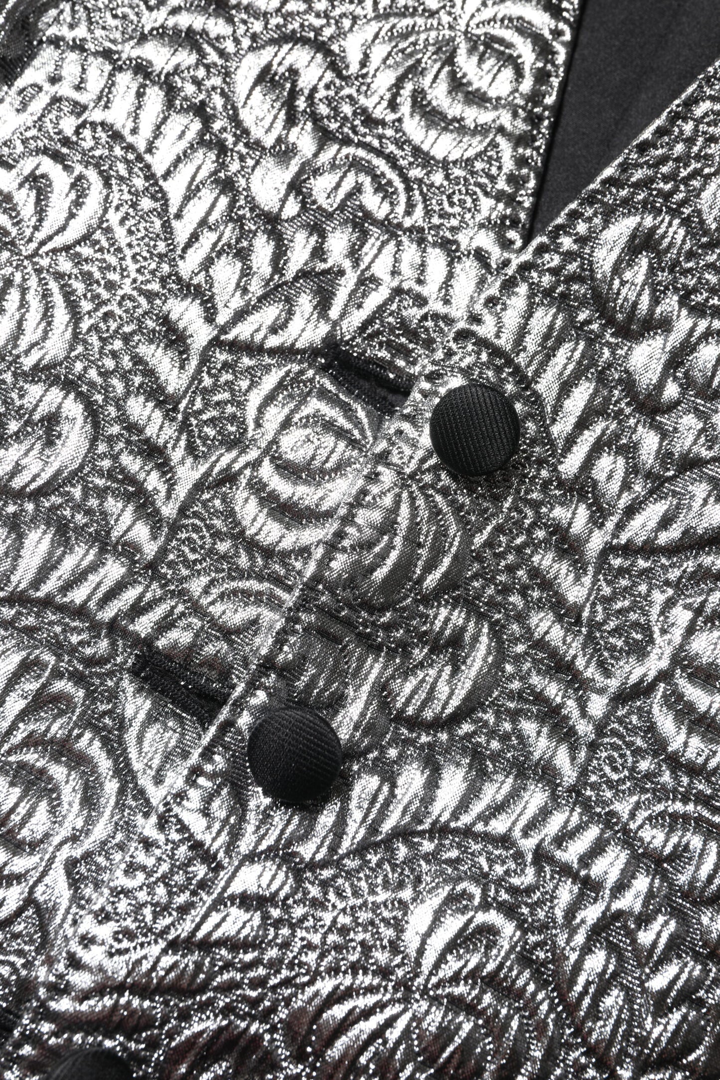 Silver Floral Jacquard Sleeveless Vest Top