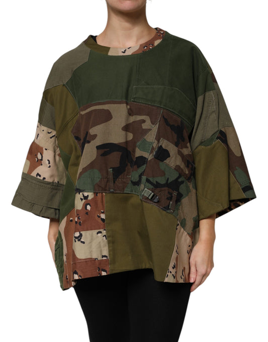 Multicolor Camouflage Oversized Top T-shirt