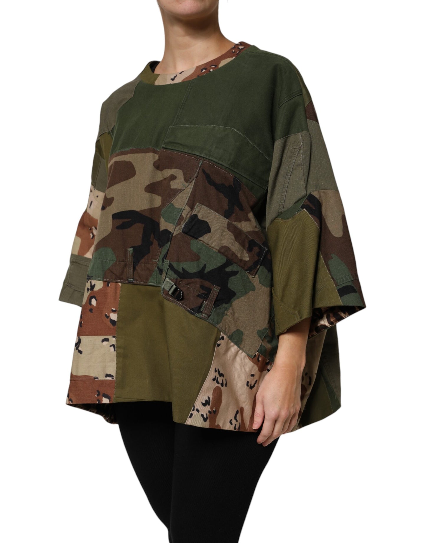 Multicolor Camouflage Oversized Top T-shirt