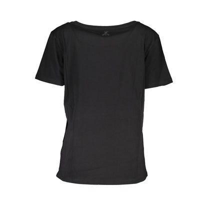 Black Cotton Women T-Shirt