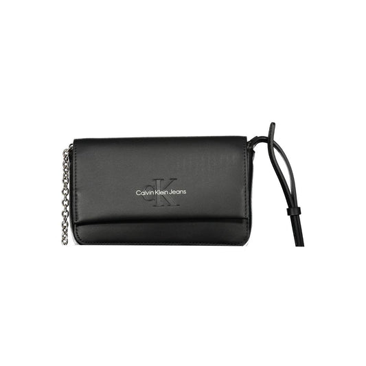 Black Polyester Women Handbag