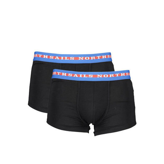 Black Cotton Men Boxer Pair