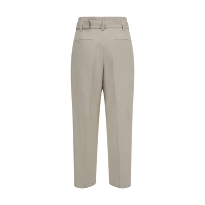 Cream Cotton Casual Pants