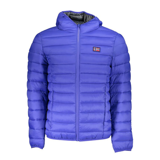 Blue Polyamide Men Jacket
