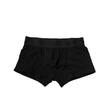 Black Cotton Stretch Regular Boxer Underwear