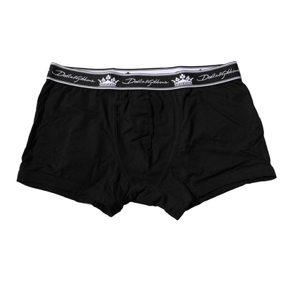 Black Cotton Stretch Regular Boxer Underwear