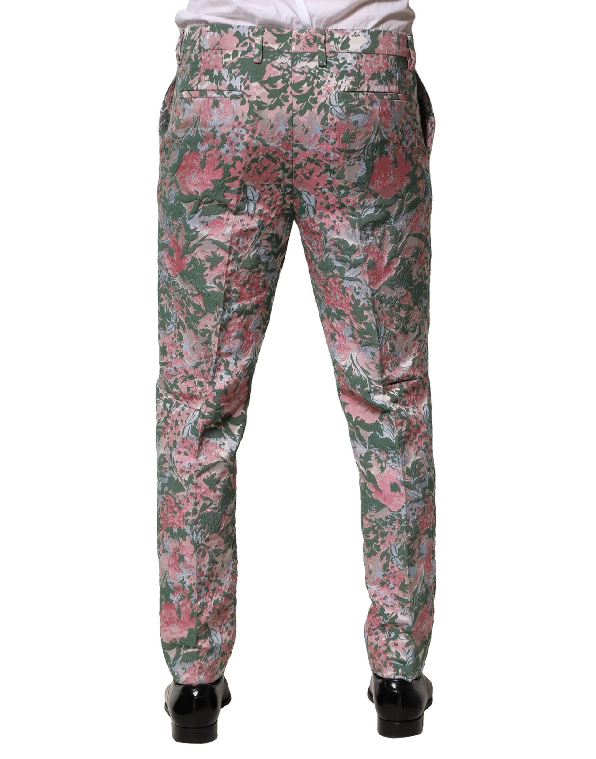 Multicolor Floral Jacquard Pants