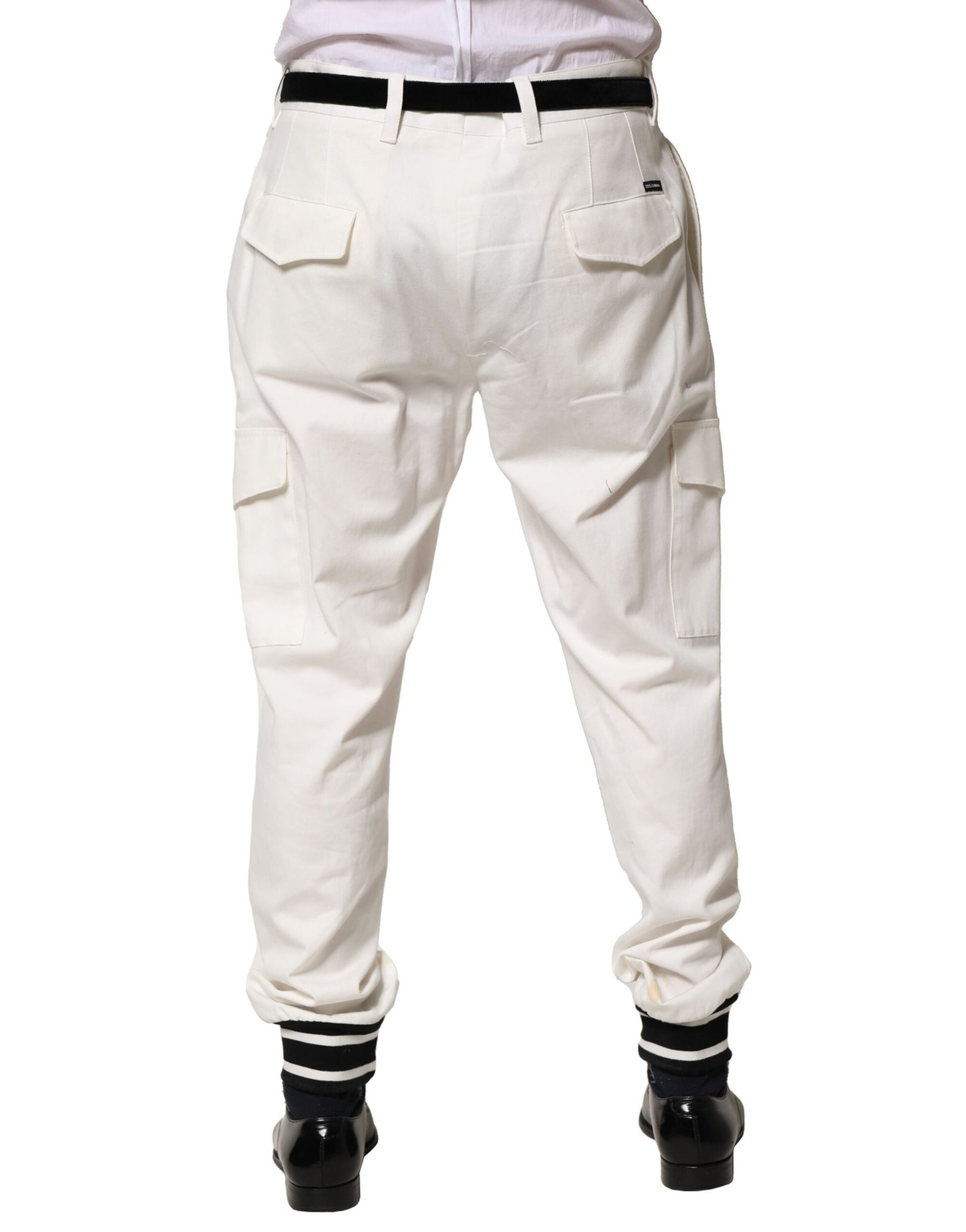 White Cotton Cargo Jogger Men Pants
