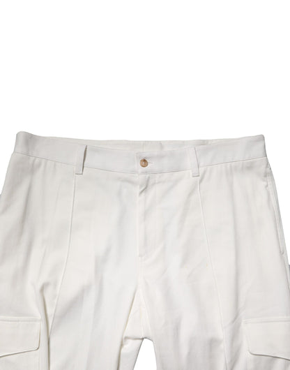 White Cotton Cargo Jogger Men Pants