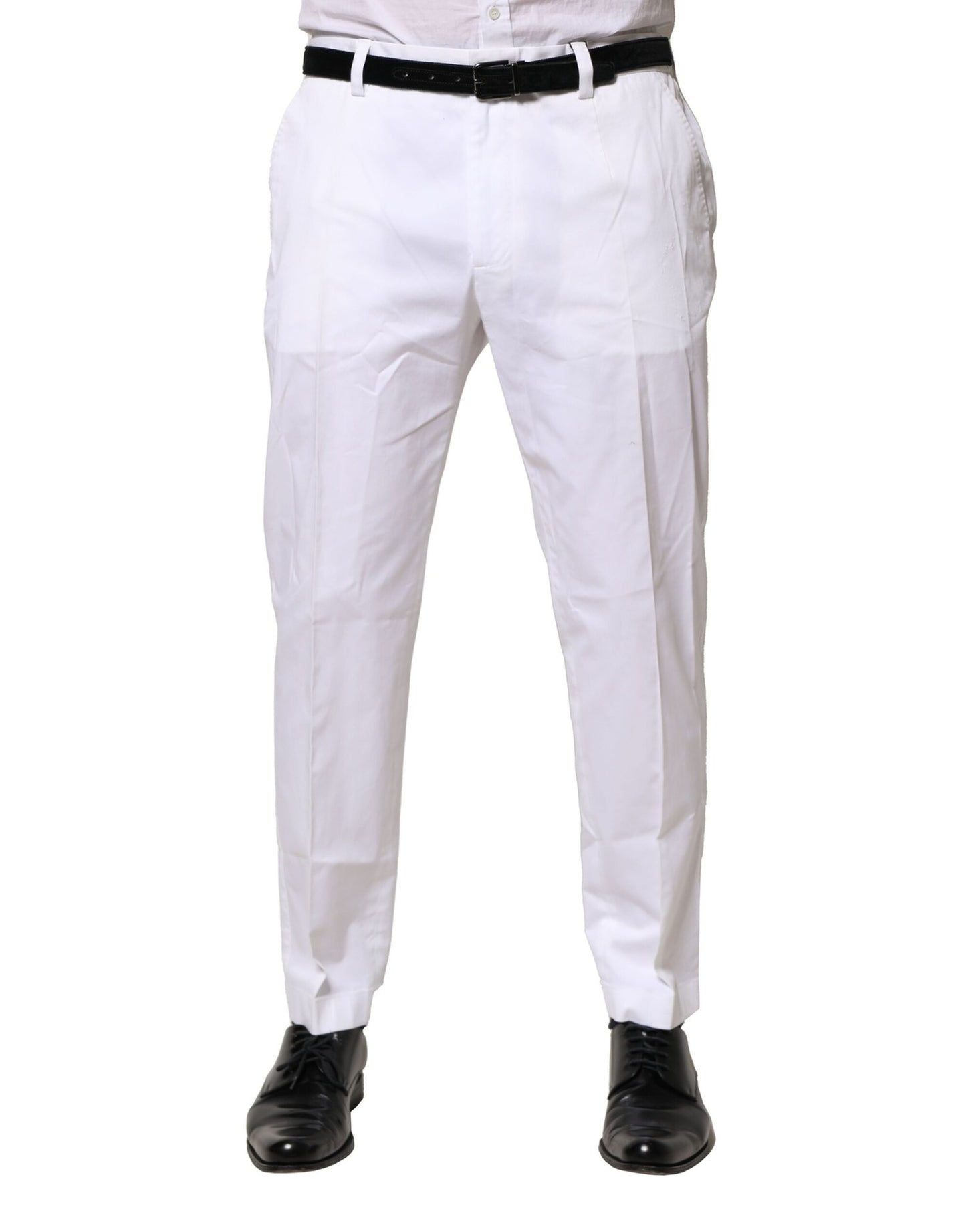White Cotton Dress Slim Formal Pants