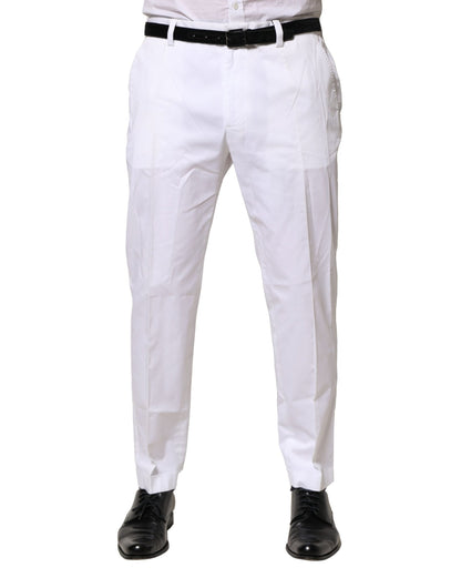 White Cotton Dress Slim Formal Pants