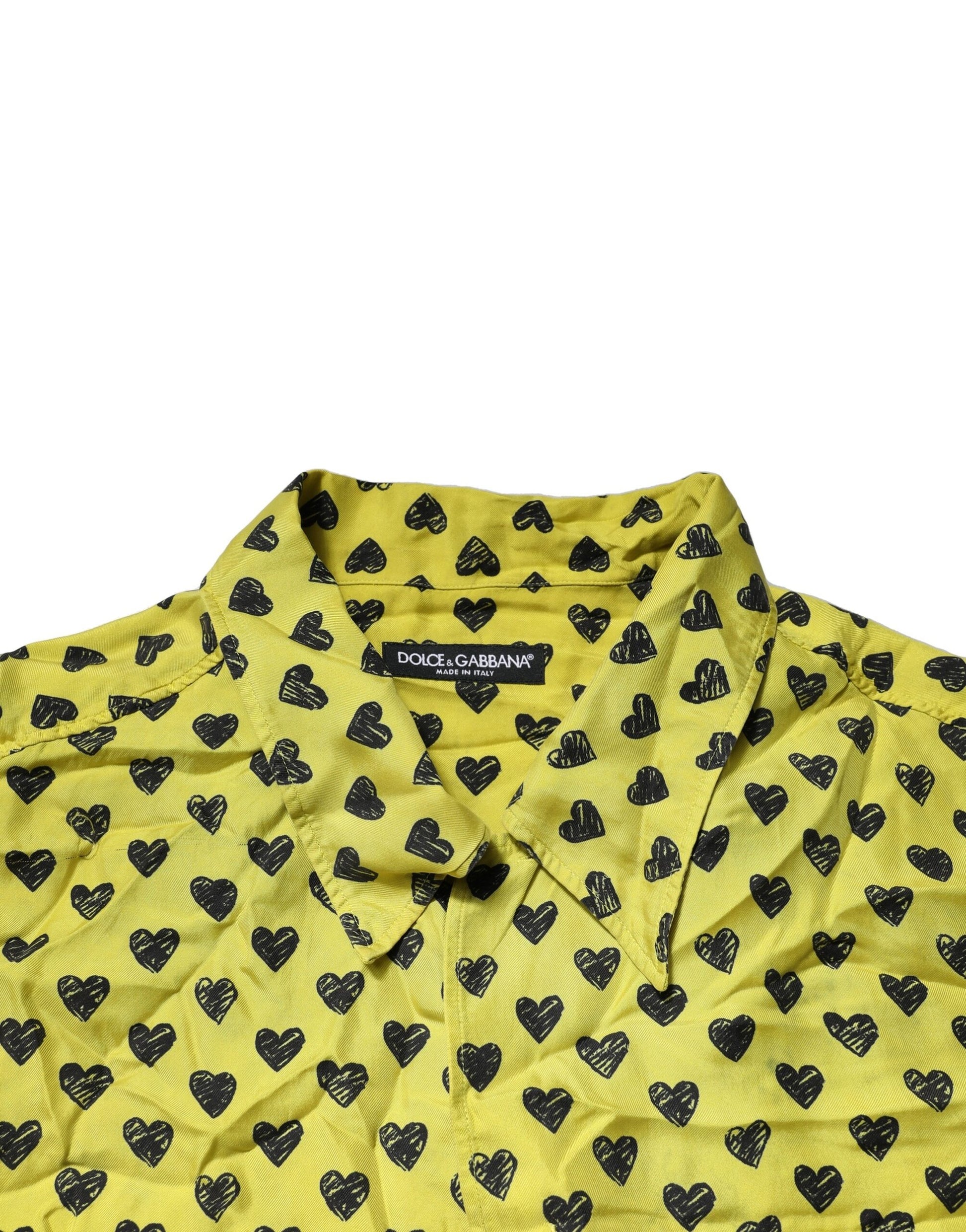 Yellow Heart Short Sleeves Men Casual Shirt