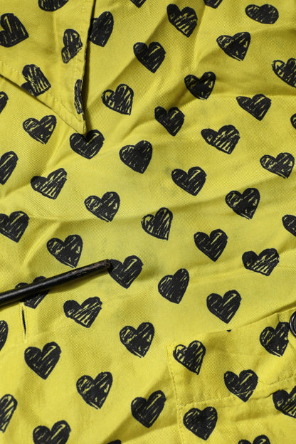 Yellow Heart Short Sleeves Men Casual Shirt