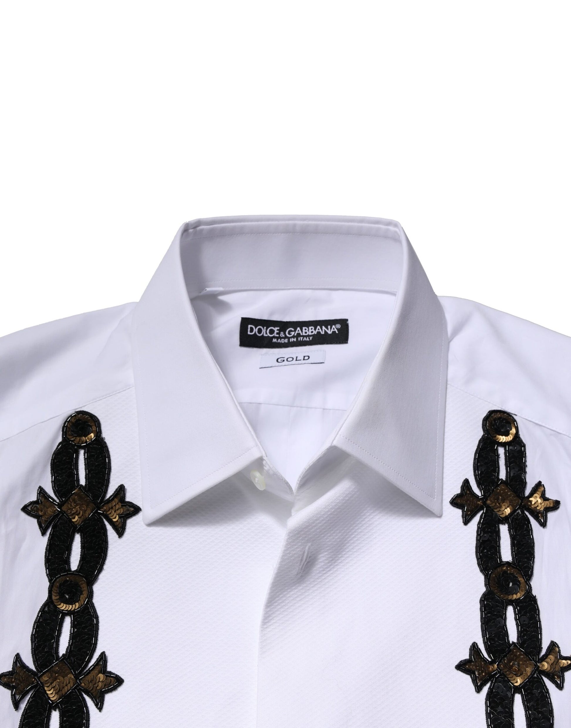 White GOLD Embellished Formal Men Dress Shirt