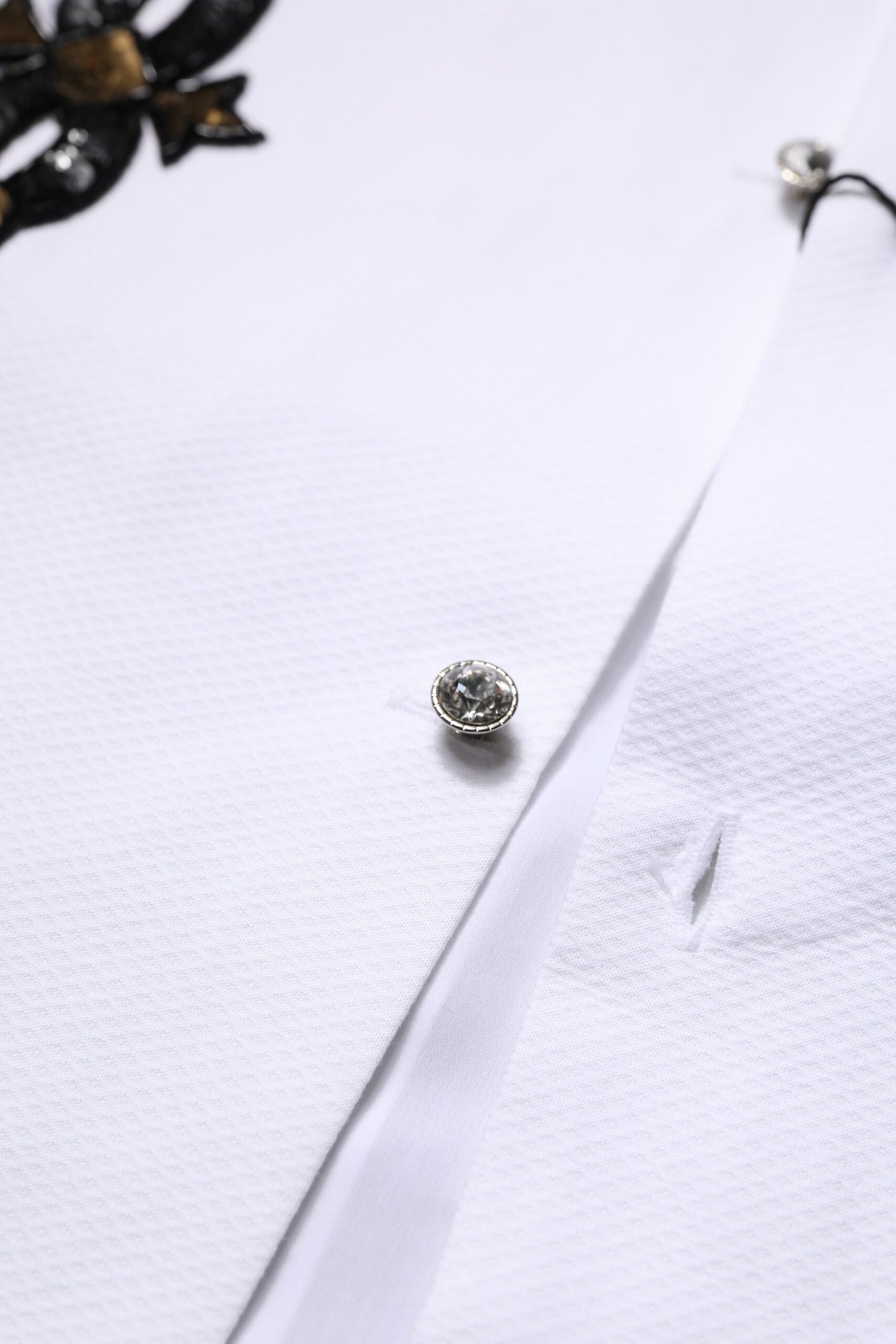 White GOLD Embellished Formal Men Dress Shirt