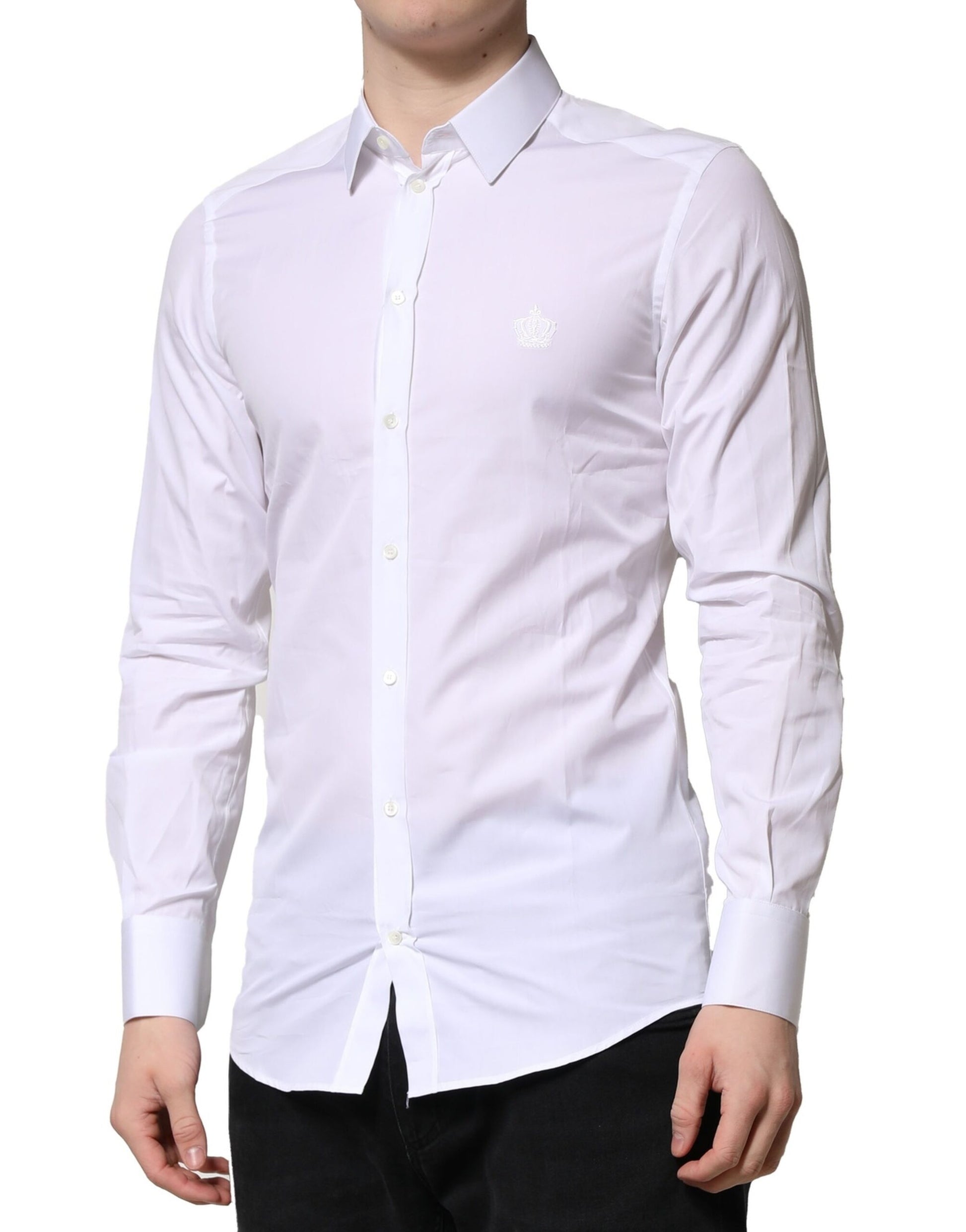 White GOLD Long Sleeves Men Dress Formal Shirt
