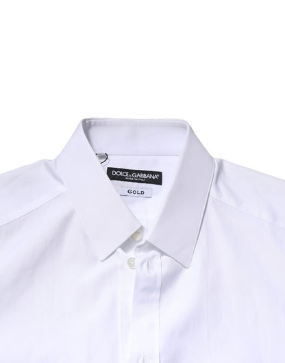 White GOLD Long Sleeves Men Dress Formal Shirt