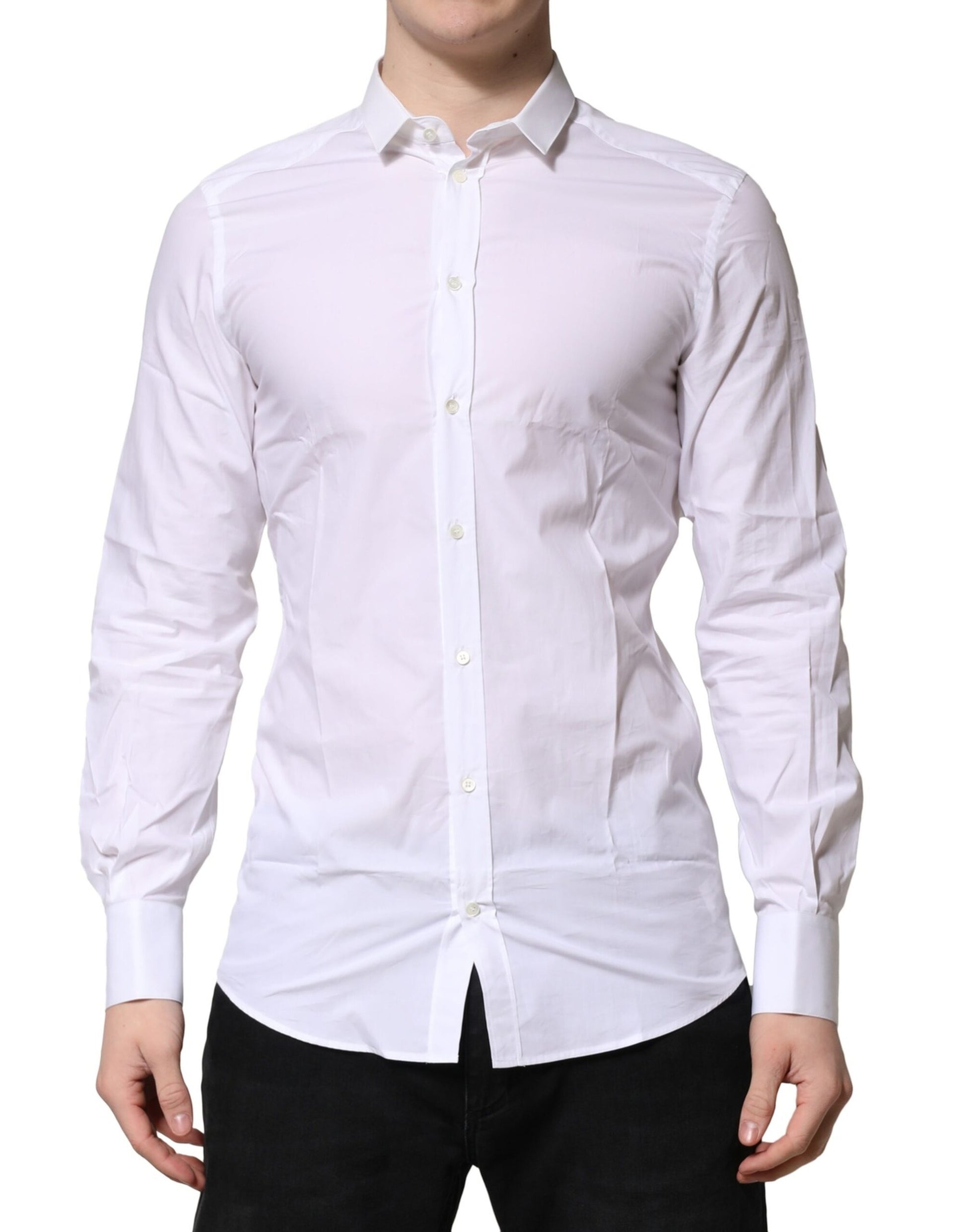 White GOLD Long Sleeves Dress Formal Shirt