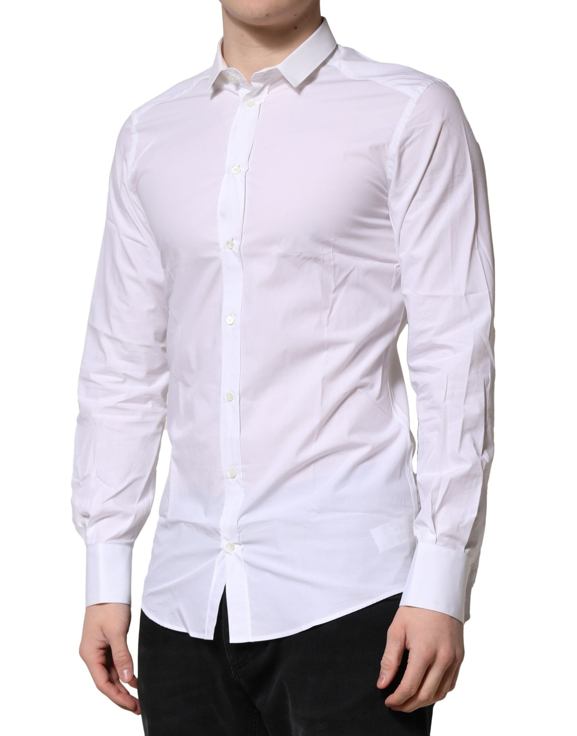 White GOLD Long Sleeves Dress Formal Shirt