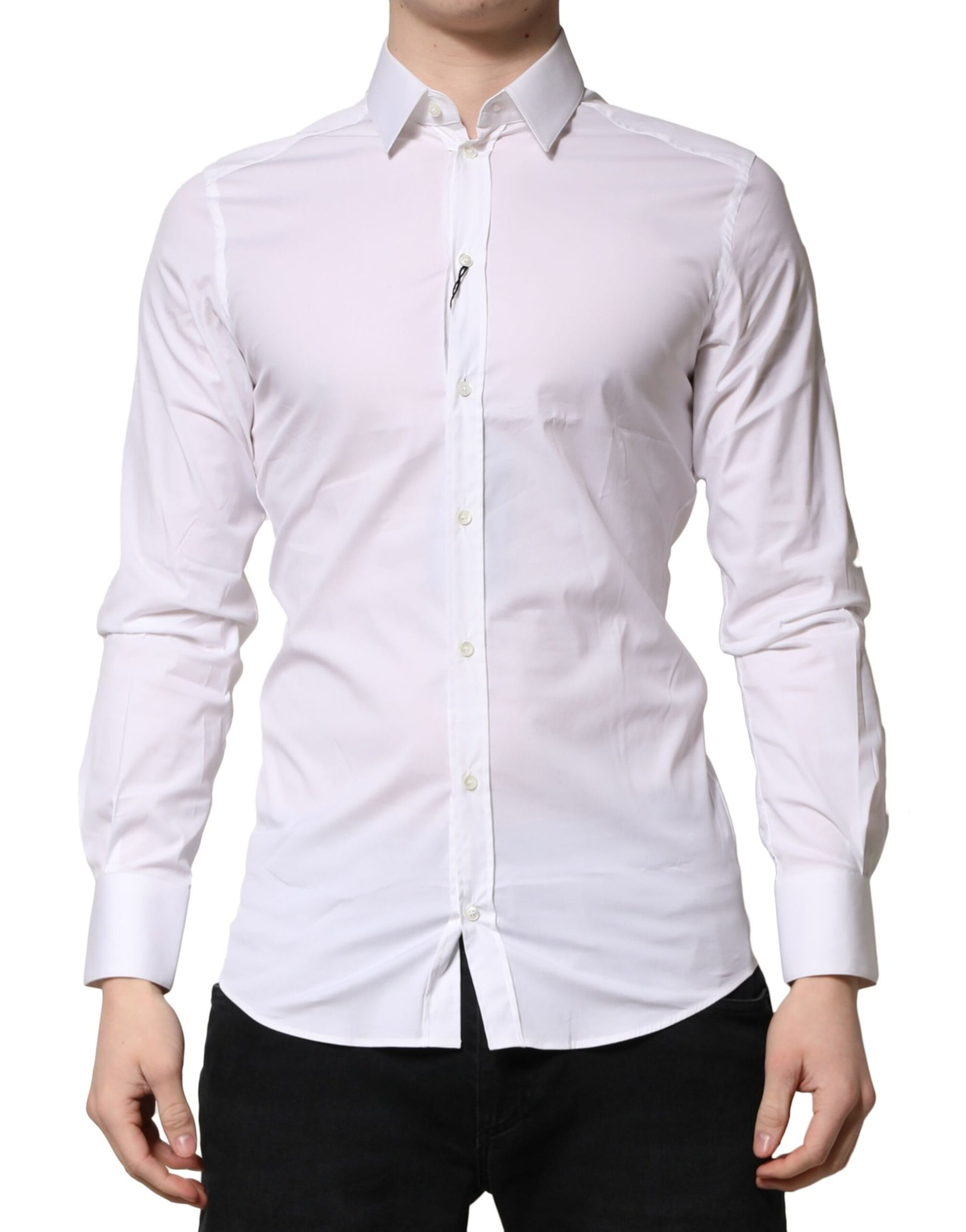 White GOLD Long Sleeves Dress Formal Shirt