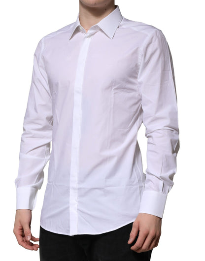 White GOLD Long Sleeves Dress Formal Shirt