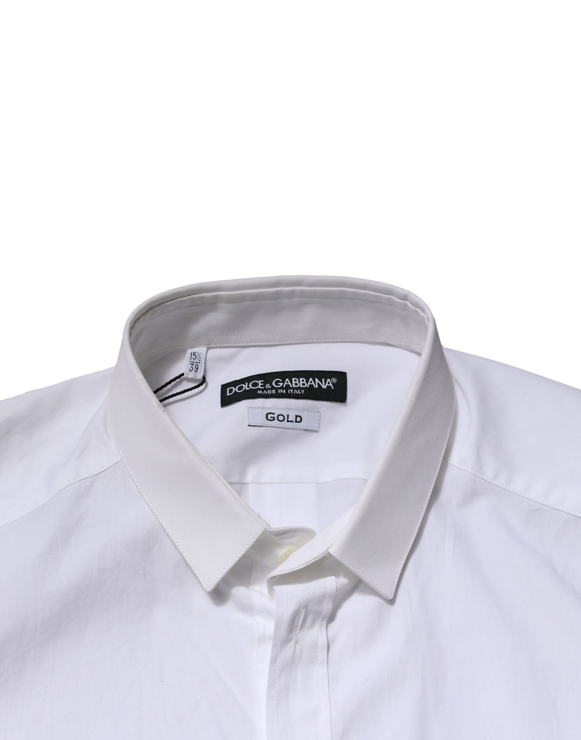 White Cotton GOLD Long Sleeves Formal Shirt