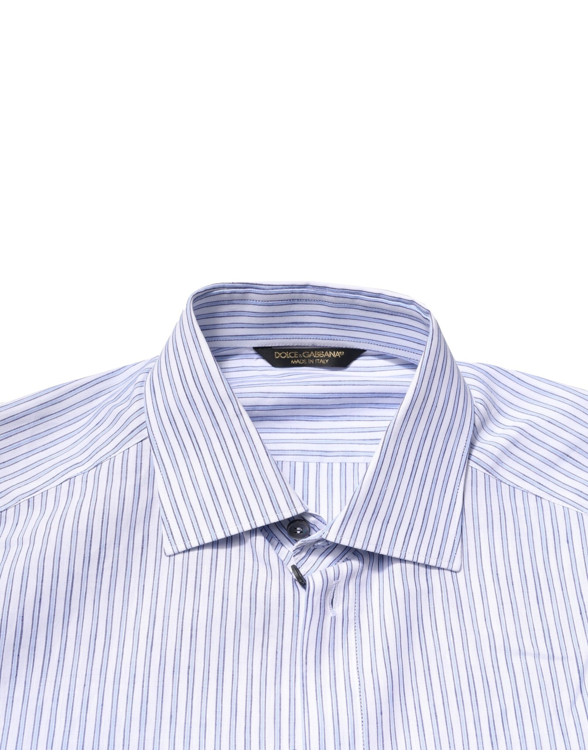 White Blue Striped Cotton Dress Formal Shirt