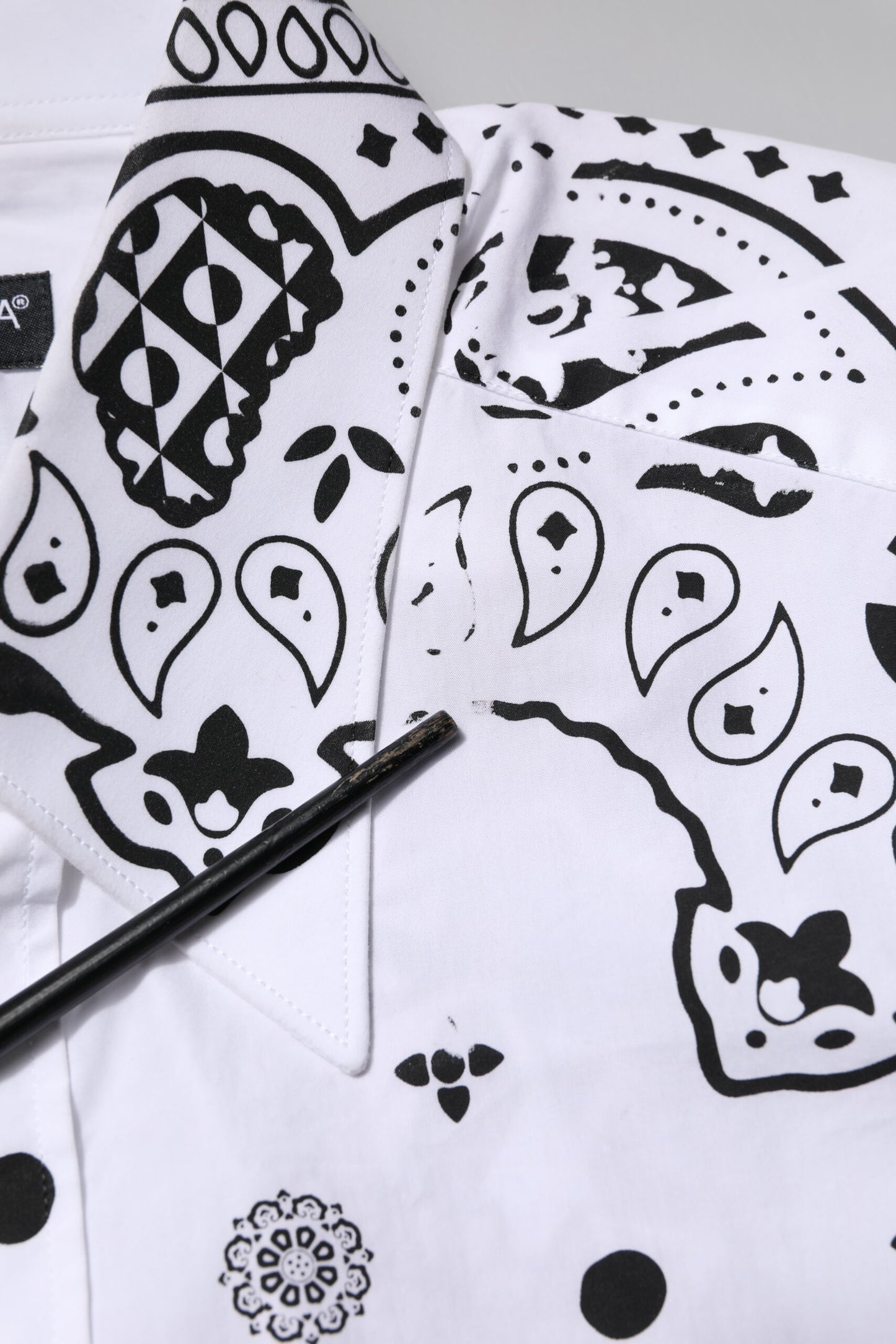 White MARTINI Bandana Print Formal Shirt