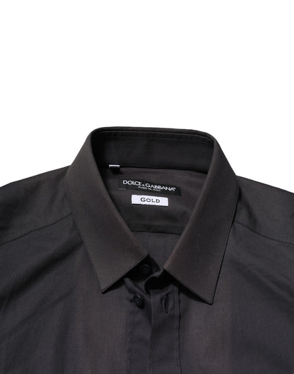 Blue Cotton GOLD Long Sleeves Formal Shirt