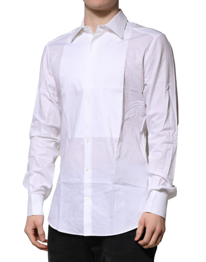 White Bib Cotton Poplin GOLD Men Formal Shirt