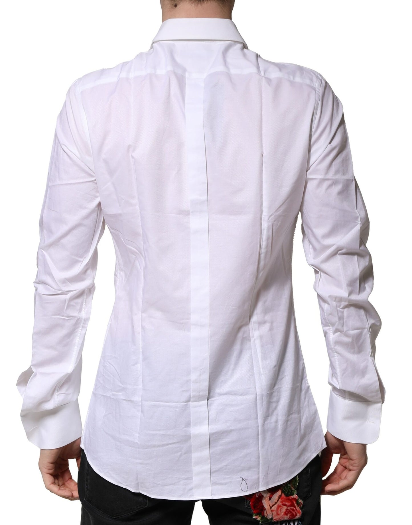 White Bib Cotton Poplin GOLD Men Formal Shirt