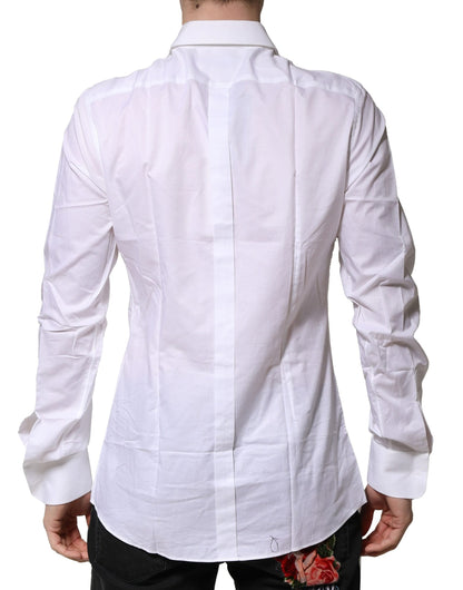 White Bib Cotton Poplin GOLD Men Formal Shirt
