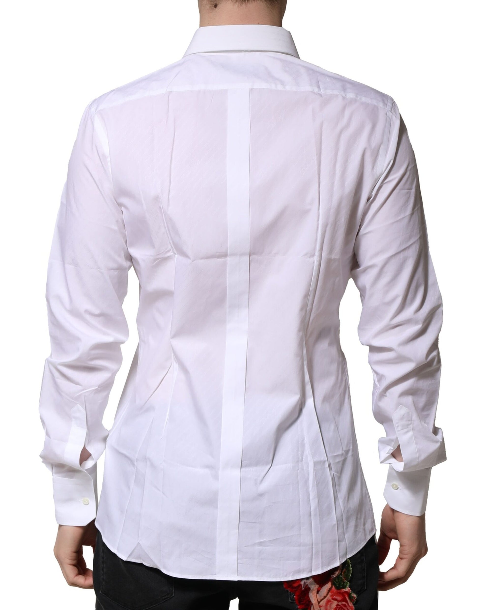 White GOLD Long Sleeves Men Dress Formal Shirt