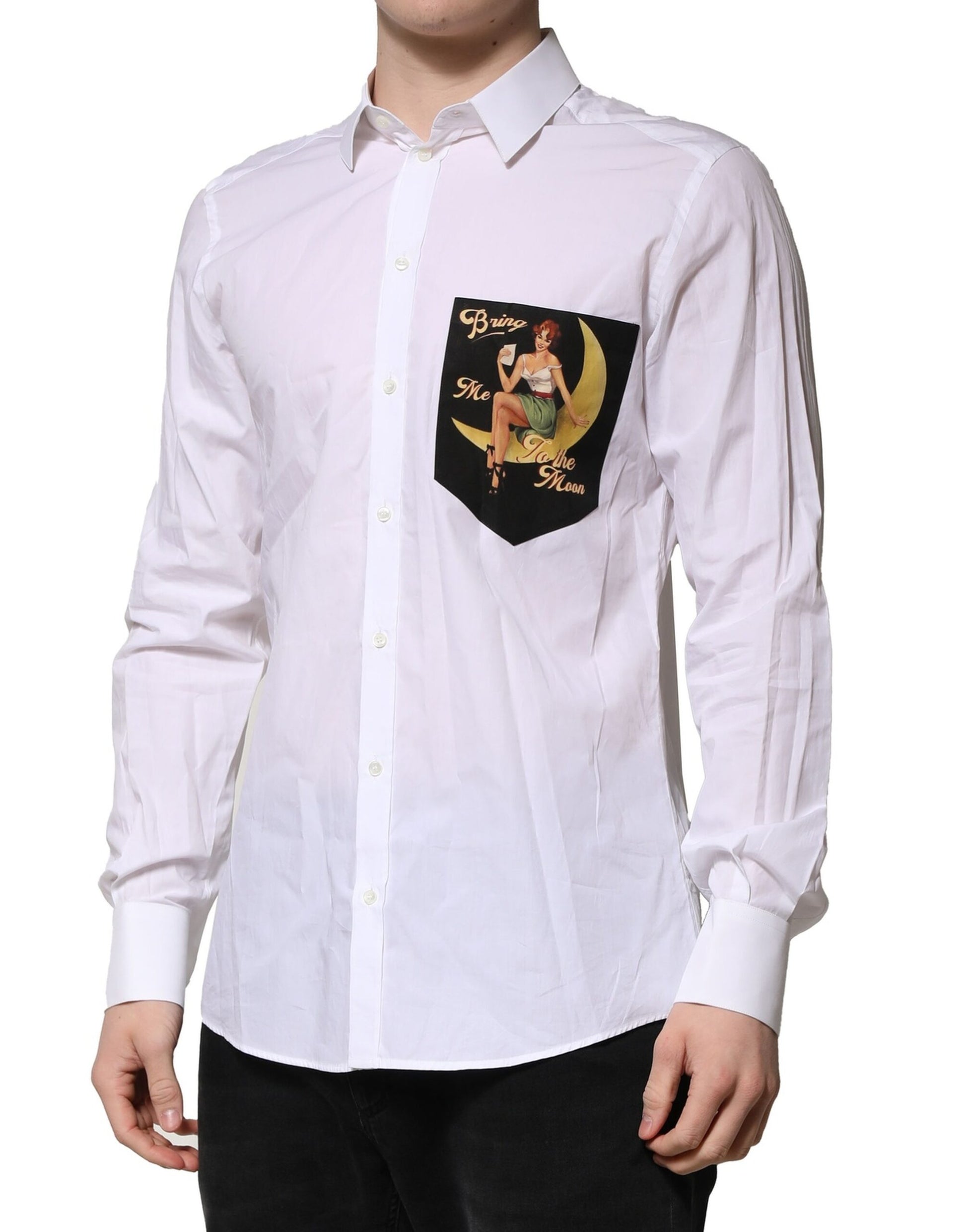 White MARTINI Long Sleeves Men Formal Shirt