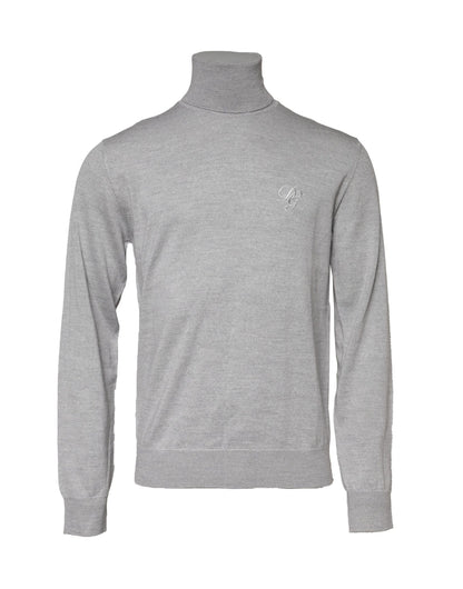 Gray Long Sleeve Turtleneck Pullover Sweater