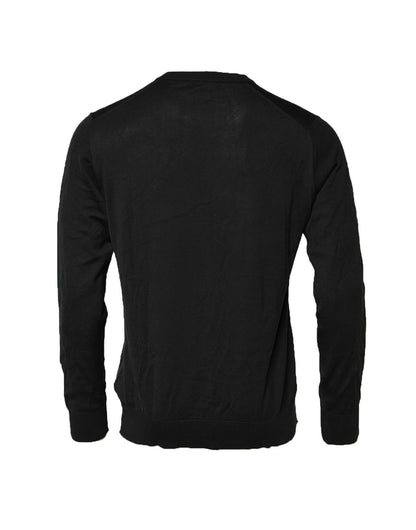 Black Cotton DG Logo Men Sweatshirt Sweater