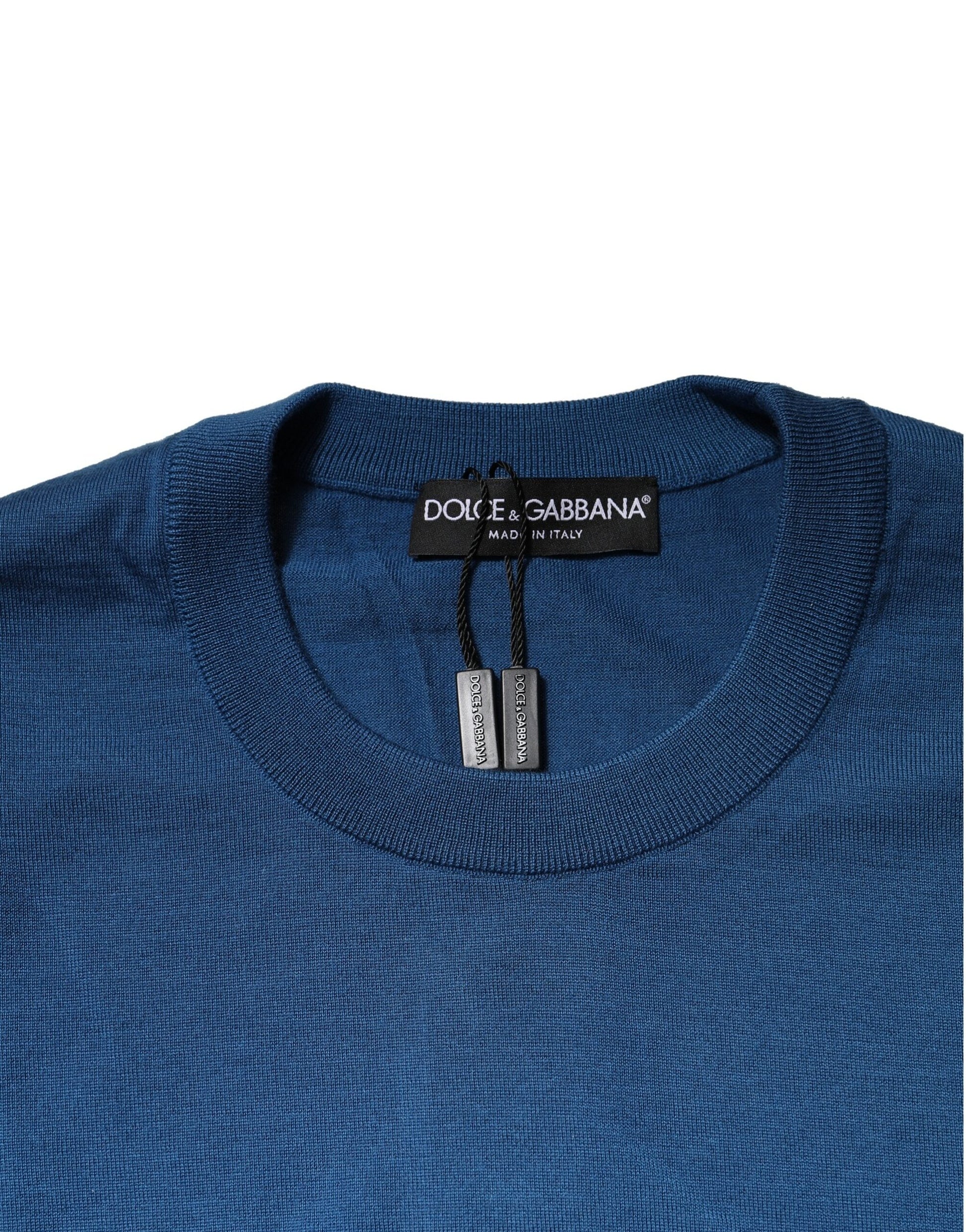 Blue Cashmere Crew Neck Sweatshirt Sweater