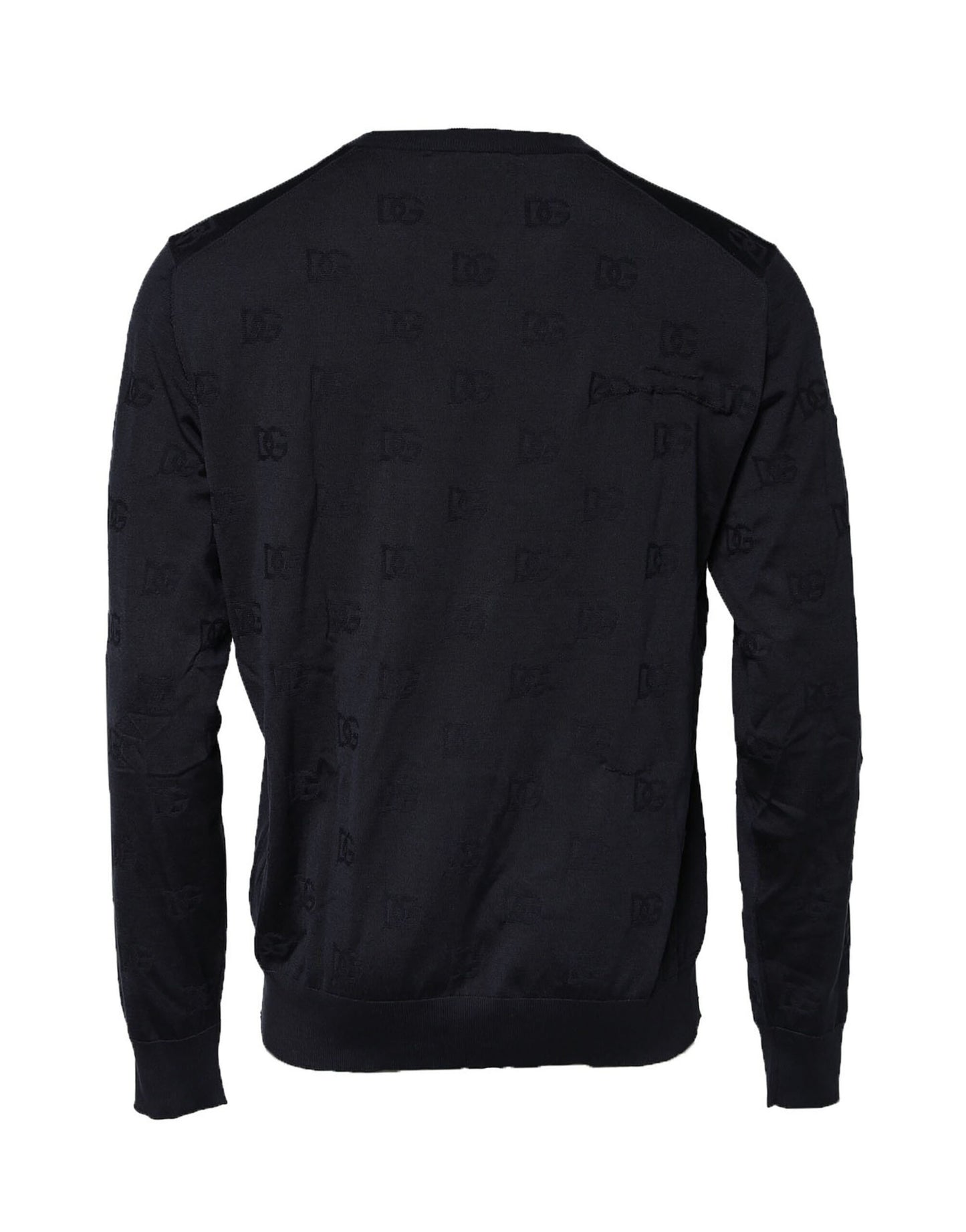 Black Silk Crew Neck Sweatshirt Sweater