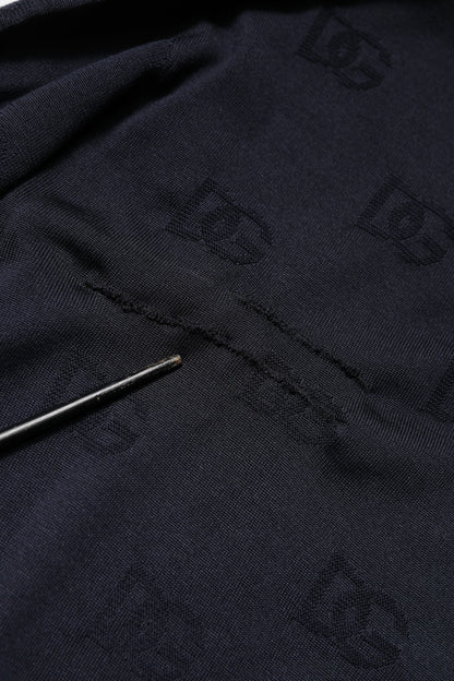 Black Silk Crew Neck Sweatshirt Sweater