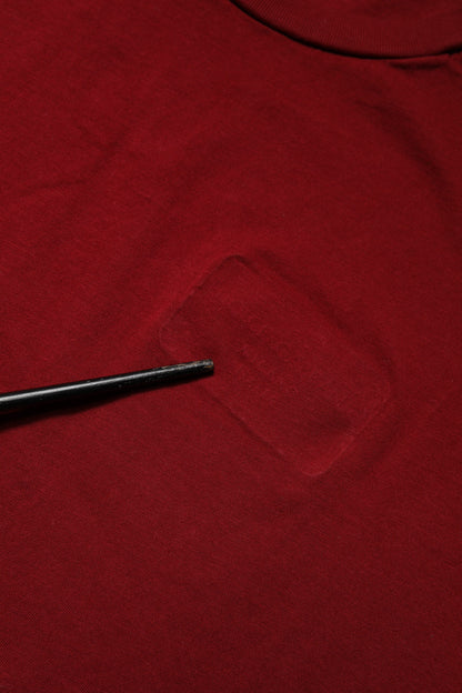 Dark Red Men Crew Neck Short Sleeve T-shirt